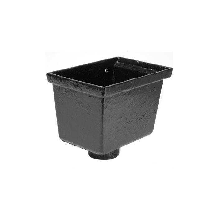 75mm (3") Cast Iron Small Rectangular Hopper - Black