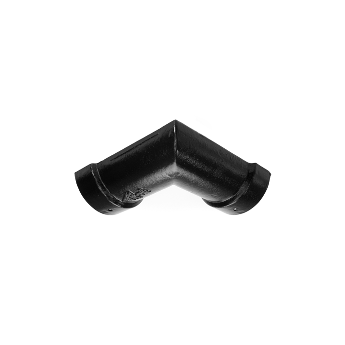 100mm (4") Half Round Cast Iron 90 degree Gutter Angle - Black