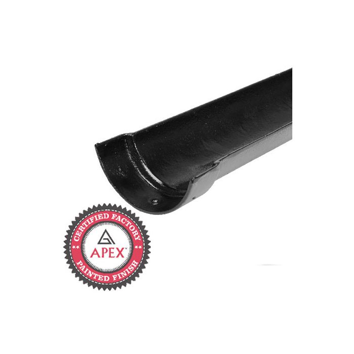 100mm (4") Half Round Cast Iron Gutter 1.83m Length - Black 