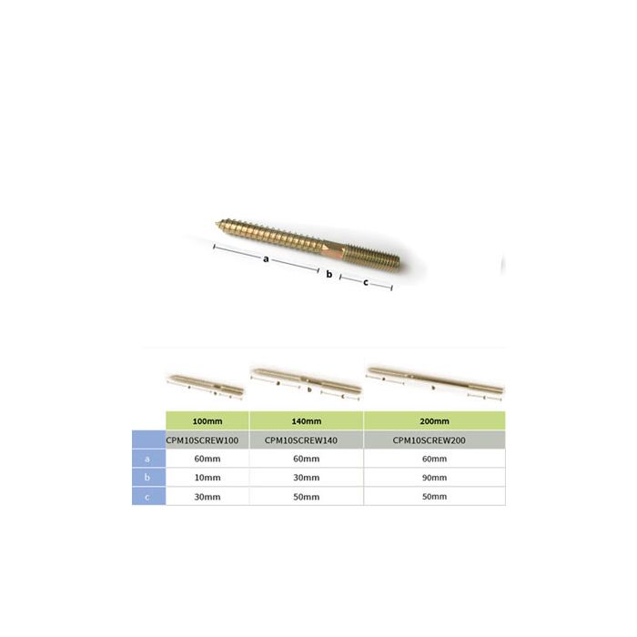 100mm M10 Screw for use with Copper Downpipe Bracket with M10 Boss