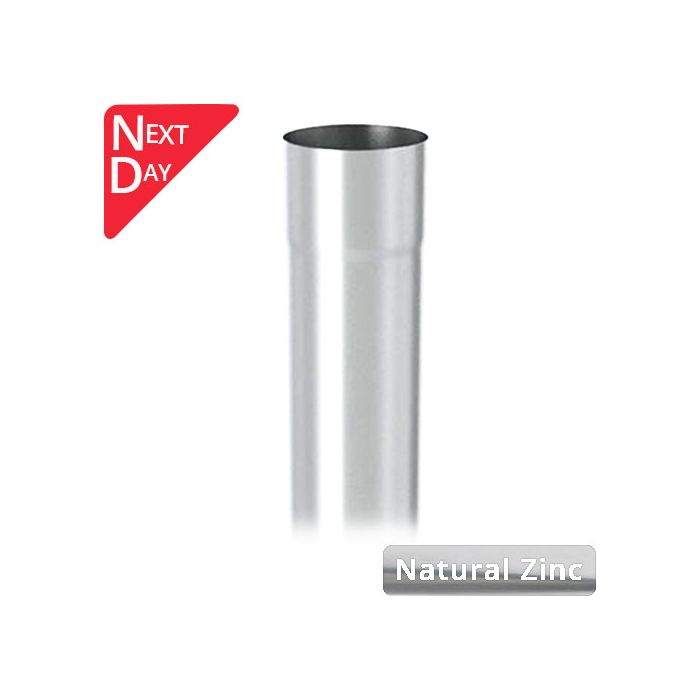 100mm Natural Zinc Downpipe 3m Length