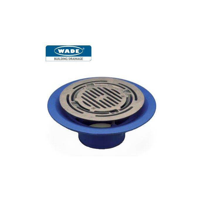 150mm Wade Vertical BSP Threaded Deep Sump Roof Outlet c/w Flat Grate