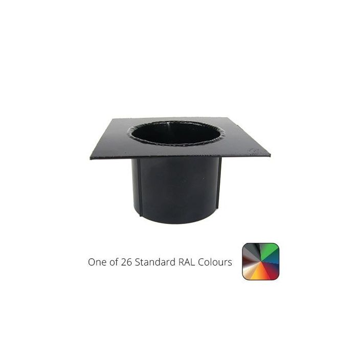 100x75mm Aluminium Box Gutter 75mm Spigot Patch Outlet - One of 26 Standard Matt RAL colours TBC