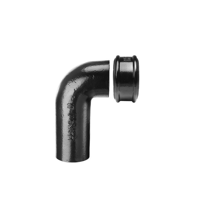 110mm SimpleFIT 92.5 Degree Long Tail Bend with Uneared 'Push-Fit' Socket - Black