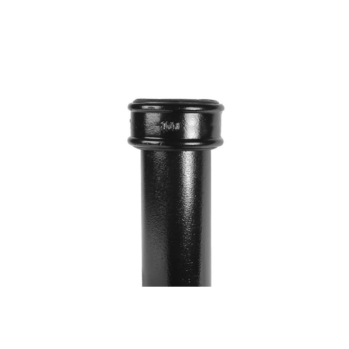 110mm SimpleFIT Cast Iron Soil Pipe with Uneared Socket x 1.83m Length - Black 