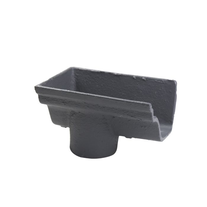 115mm (4 1/2") Hargreaves Foundry Notts Ogee Cast Iron Gutter - 65mm Dropend Outlet - Internal - Primed