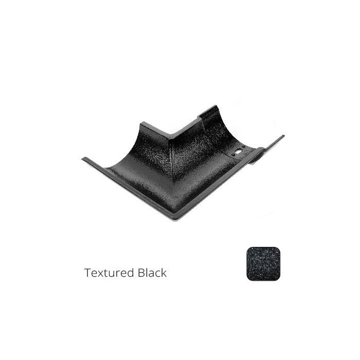 115mm (4.5") Beaded Half Round Cast Aluminium 135 degree Internal Gutter Angle - Textured Black