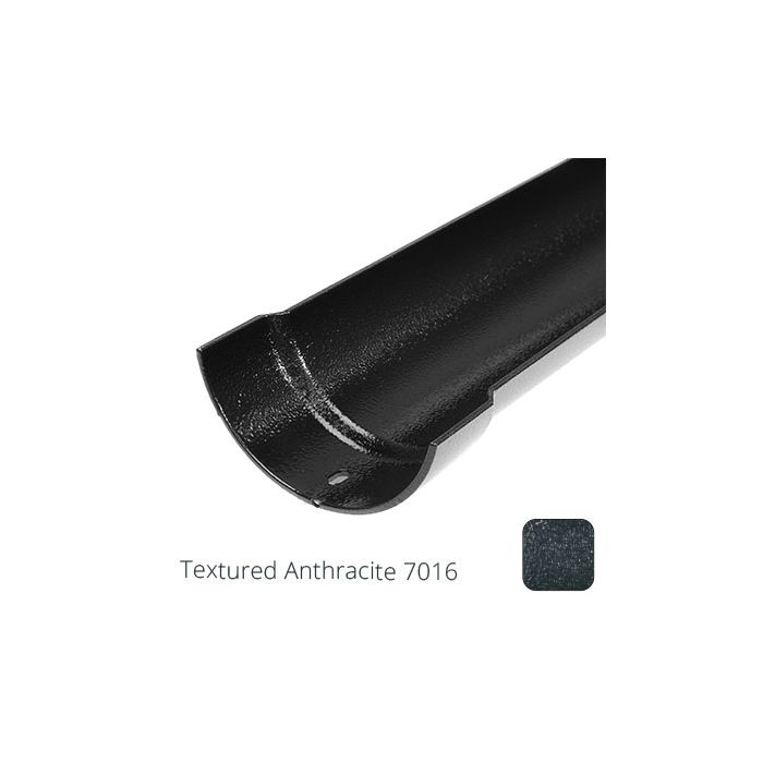 100mm (4") Half Round Cast Aluminium Gutter 1.83m length - Textured Anthracite Grey RAL 7016 