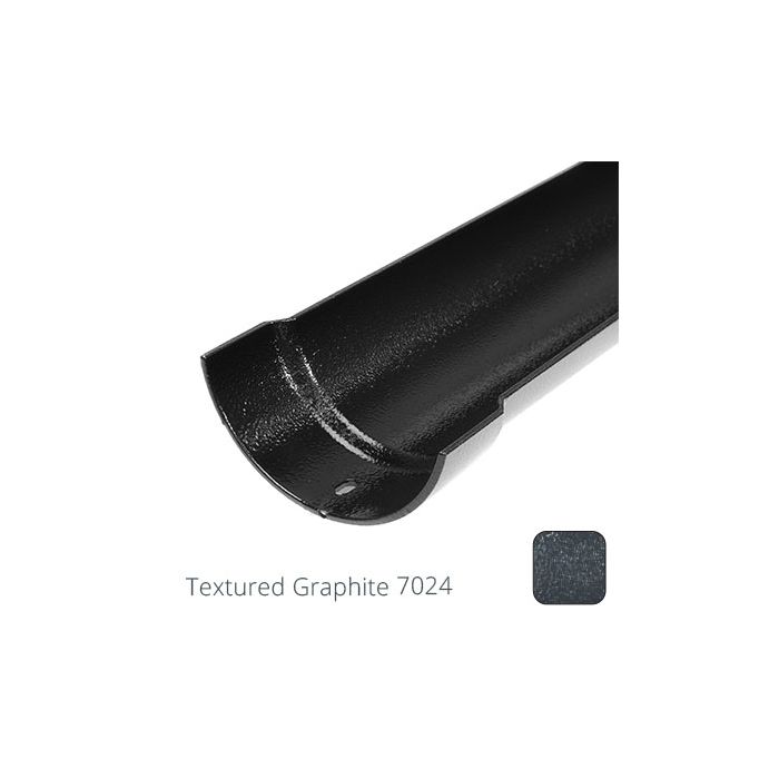 100mm (4") Half Round Cast Aluminium Gutter 1.83m length - Textured Graphite Grey RAL 7024 