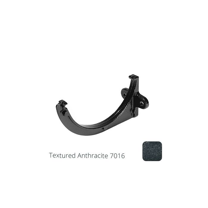 100mm (4") Half Round Cast Aluminium Gutter Fascia Bracket - Textured Anthracite Grey RAL 7016 