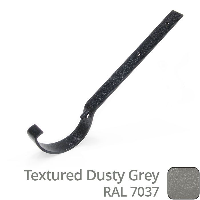 100mm (4") Half Round Cast Aluminium Gutter Top Fix Rafter Bracket - Textured Dusty Grey RAL 7037