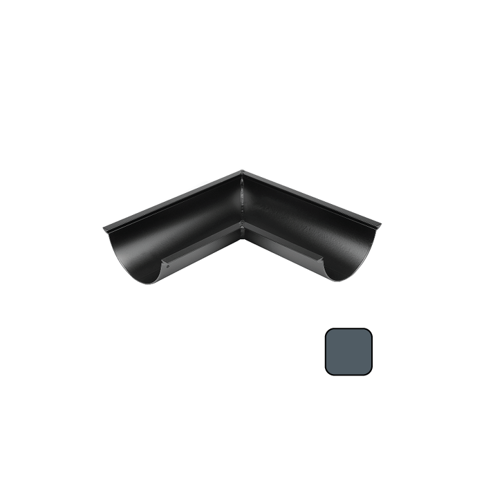 115mm (4.5") SnapFix Aluminium Half Round 90 Degree Gutter Angle - RAL 7016M Anthracite Grey 