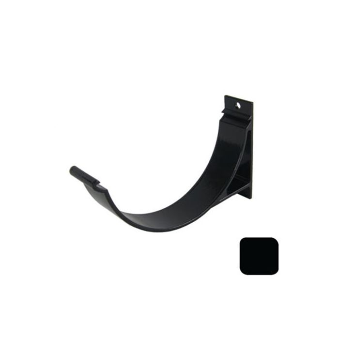 115mm (4.5") SnapFix Aluminium Half Round Fascia Bracket - RAL 9005M Matt Black 