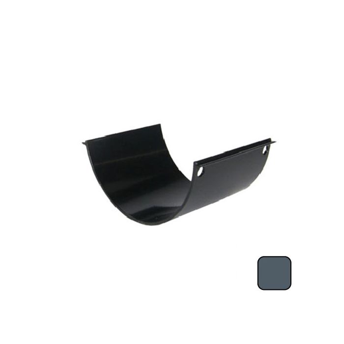 115mm (4.5") SnapFix Aluminium Half Round Gutter Union - RAL 7016M Anthracite Grey 