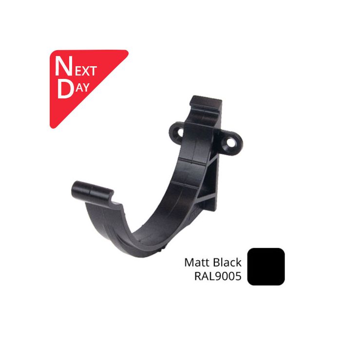 115mm (4.5") SnapIT Aluminium Half Round Fascia Bracket - RAL 9005M Matt Black 