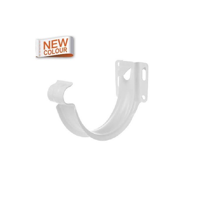 115mm Half Round 9016M White Galvanised Steel  'Short-back' Fascia Bracket