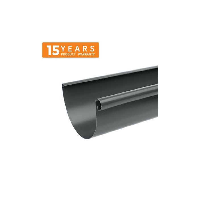 115mm Half Round Anthracite Grey Galvanised Steel Gutter 3m Length