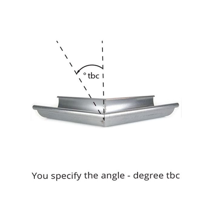 115mm Half Round Galvanised Steel degree 'to be confirmed' External Gutter Angle