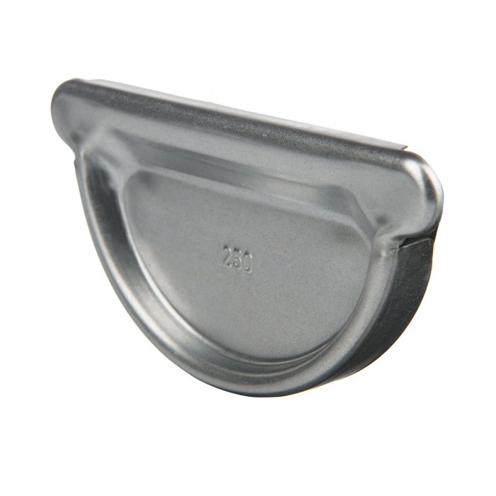 115mm Half Round Galvanised Steel Gutter Stop End