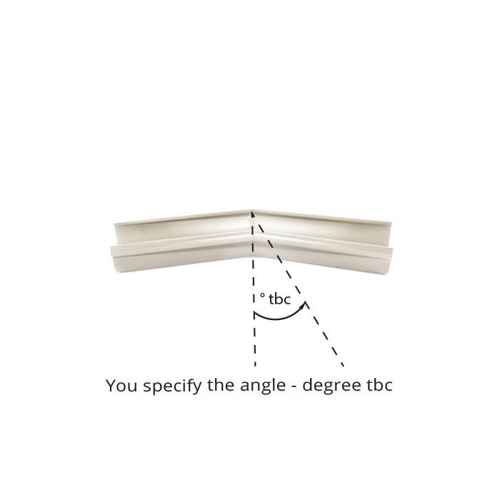 115mm Half Round Grey White Galvanised Steel degree 'to be confirmed' Internal Gutter Angle