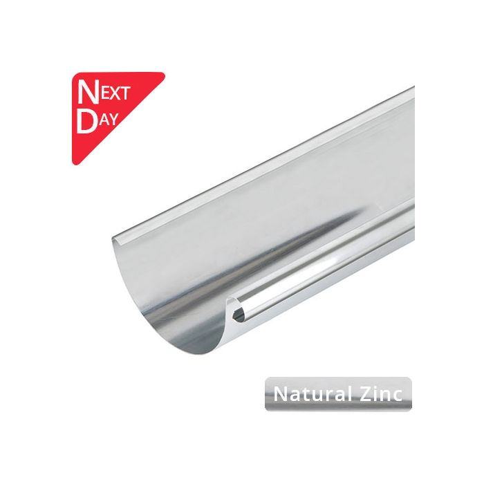 150mm Half Round Natural Zinc Gutter 3m Length