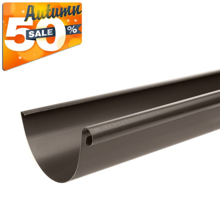 115mm Half Round Sepia Brown Galvanised Steel Gutter 3m Length