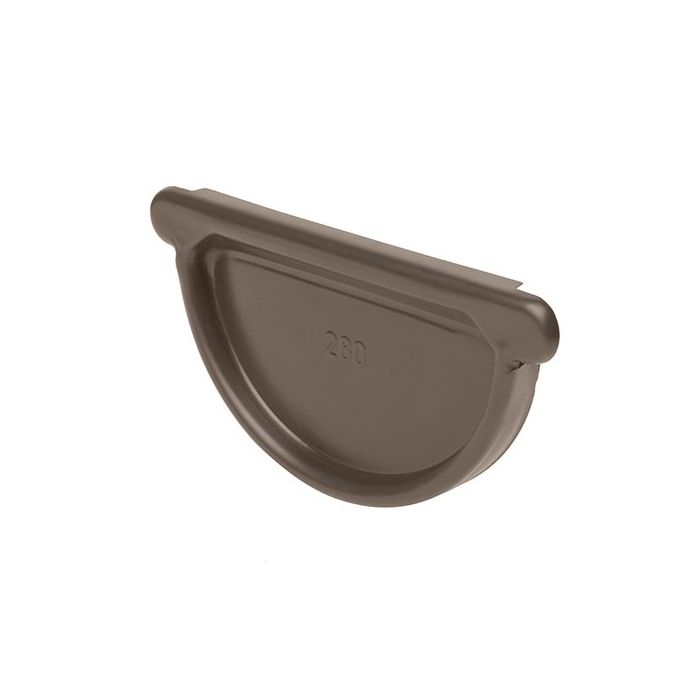 115mm Half Round Sepia Brown Galvanised Steel Gutter Stop End