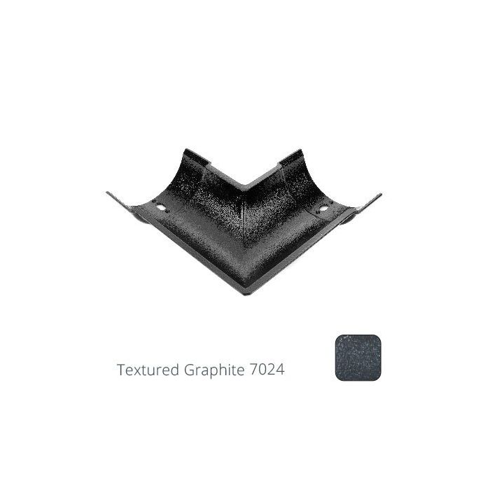 115x75mm (4.5"x3") Beaded Deep Run Cast Aluminium 90 degree Combined Gutter Angle - Textured Graphite Grey RAL 7024