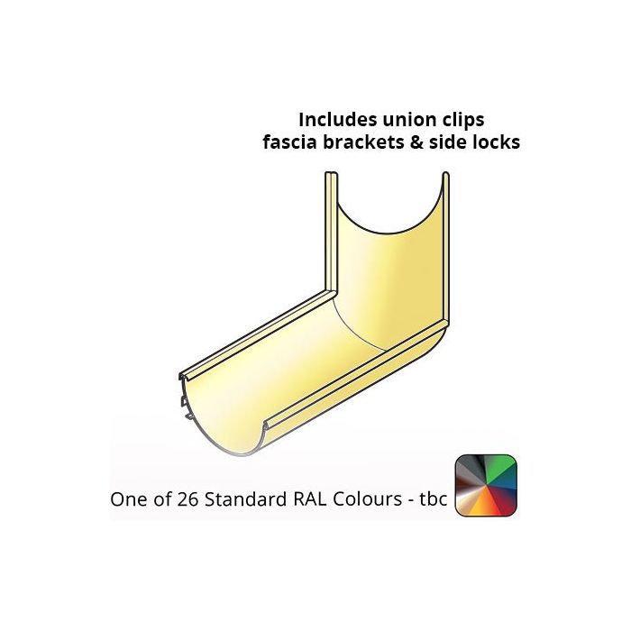 120x60mm Aluminium Aqualine Half Round 135 Degree Angle Assemblies - External  - One of 26 Standard Matt RAL colours TBC 