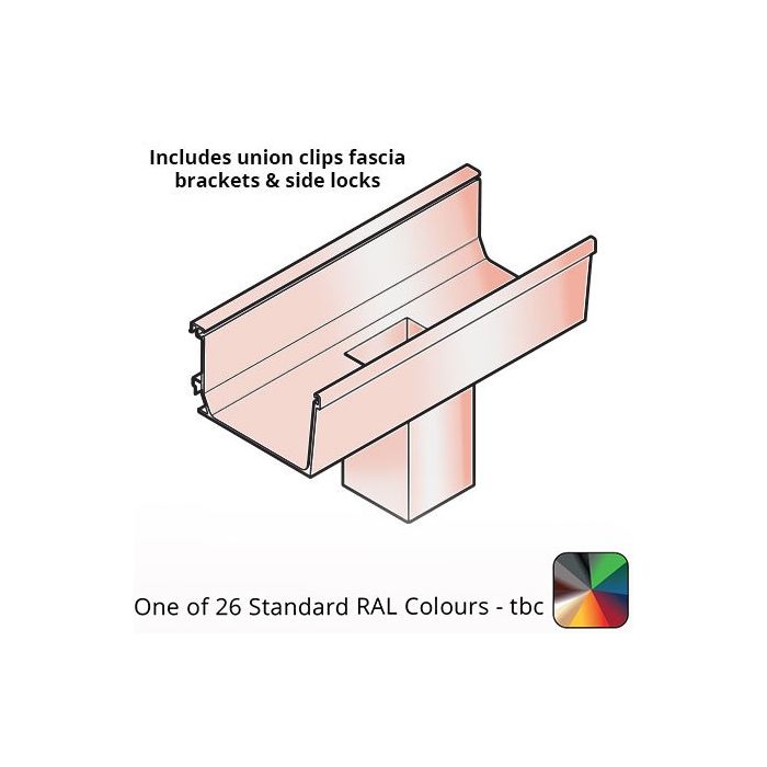 120x80mm Aluminium Aqualine Running Outlet Assemblies with 100x75mm spigot - One of 26 Standard Matt RAL colours TBC 