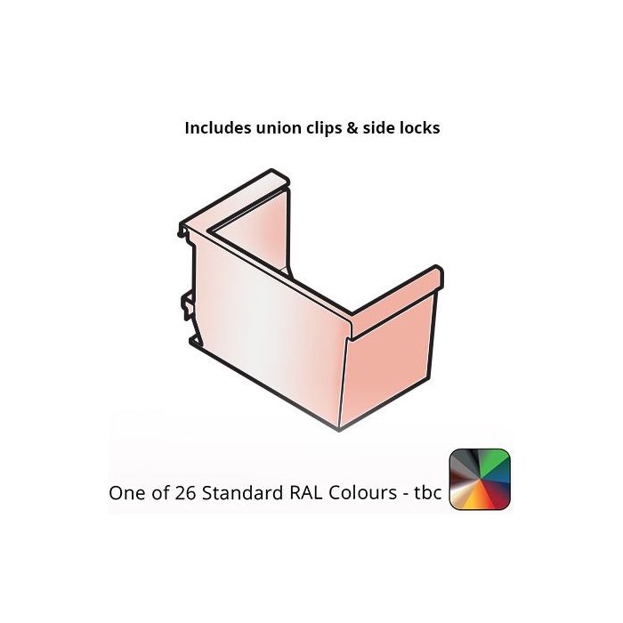 120x80mm Aluminium Aqualine Box Stop End Assemblies - Left Hand - One of 26 Standard Matt RAL colours TBC 