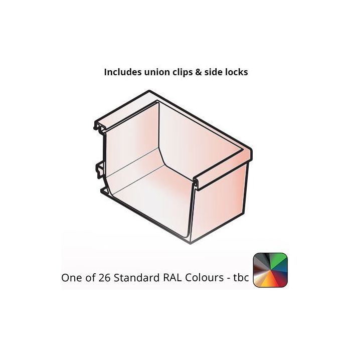 120x80mm Aluminium Aqualine Box Stop End Assemblies - Right Hand - One of 26 Standard Matt RAL colours TBC 