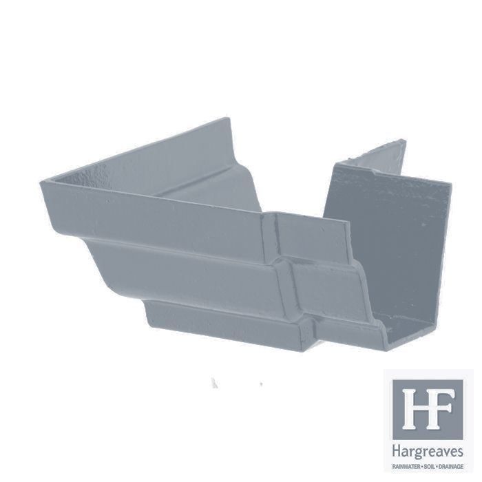 125 x 100mm (5"x4") Hargreaves Foundry Cast Iron H16 Moulded Gutter - External 90 degree angle - Primed