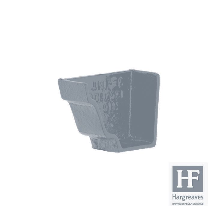 125 x 100mm (5"x4") Hargreaves Foundry Cast Iron H16 Moulded Gutter - Internal Stopend - Primed