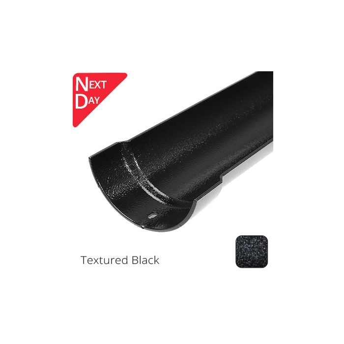 125mm (5") Half Round Cast Aluminium Gutter 1.83m length - Textured Black