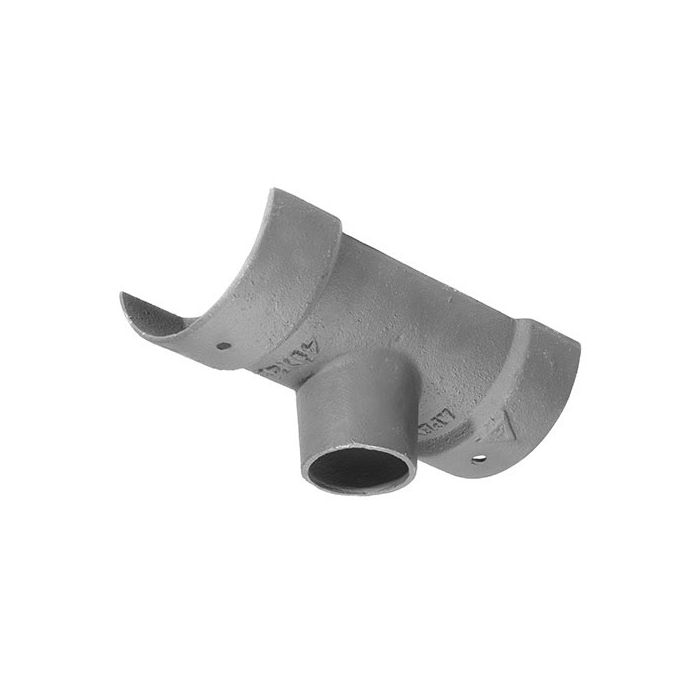 125mm (5") Half Round Cast Iron 65mm (2.5") Gutter Outlet - Primed