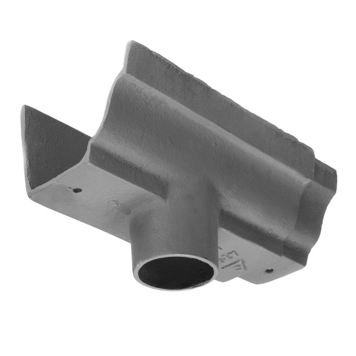 125x100 (5"x 4") Moulded Cast Iron 75mm (3") Gutter Outlet - Primed