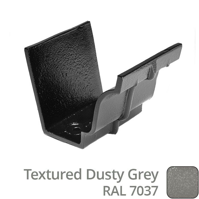 100 x 75mm (4"x3") Moulded Ogee Cast Aluminium Gutter Union - Textured Dusty Grey RAL 7037 - Buy online now from Rainclear Systems