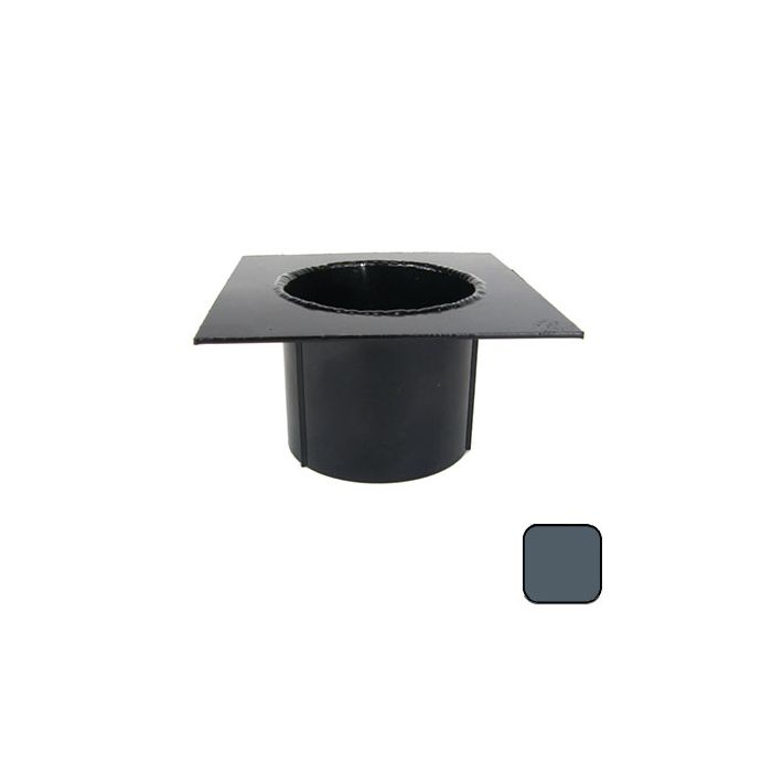 125x100mm Aluminium Box Gutter 63mm Spigot Patch Outlet - RAL 7016M Anthracite Grey 