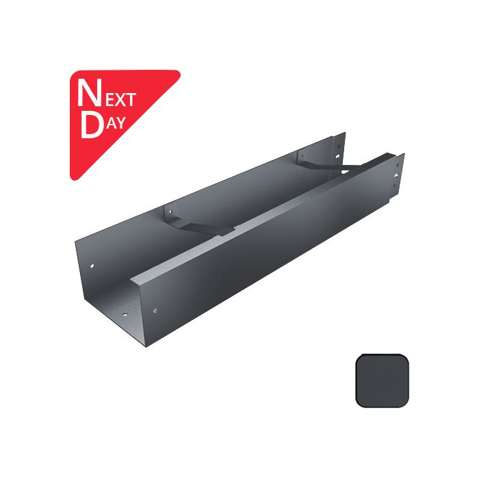 125x100mm Aluminium Joggle Box 3m Gutter Length - RAL 7016M Anthracite Grey 