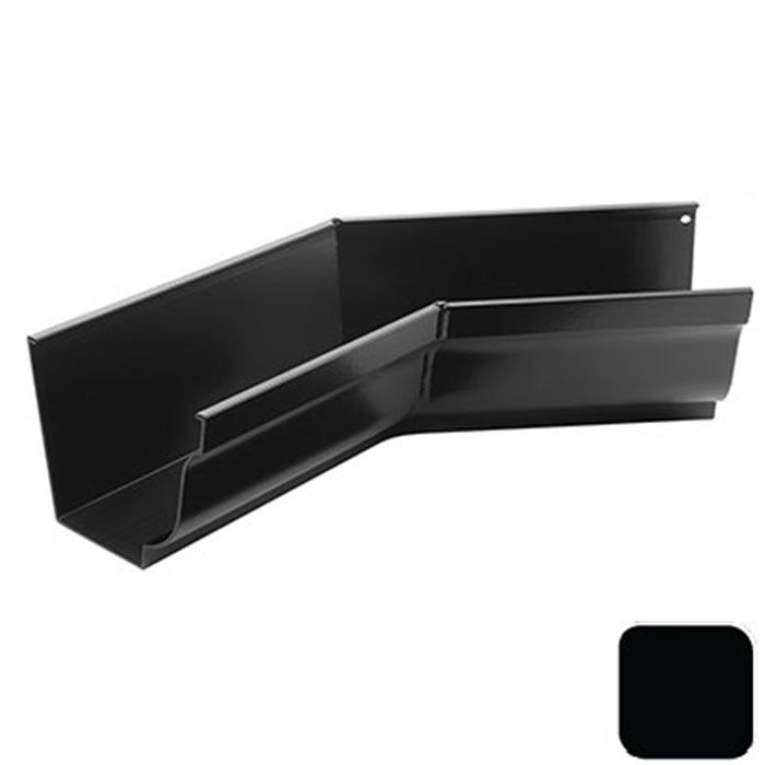 125x100mm SnapFix Aluminium Moulded 135 Degree Internal Gutter Angle - RAL 9005M Matt Black 