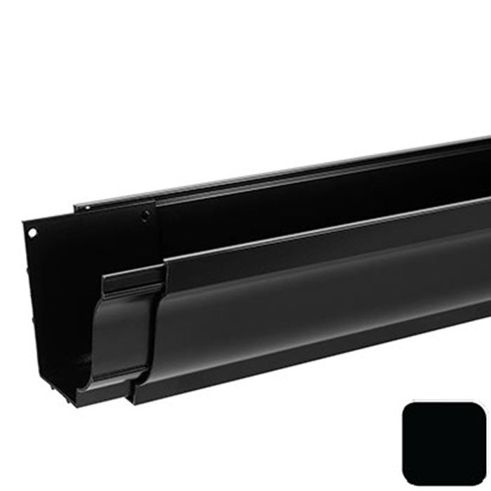 125x100mm SnapFix Aluminium Moulded 3m Gutter Length - RAL 9005M Matt Black 