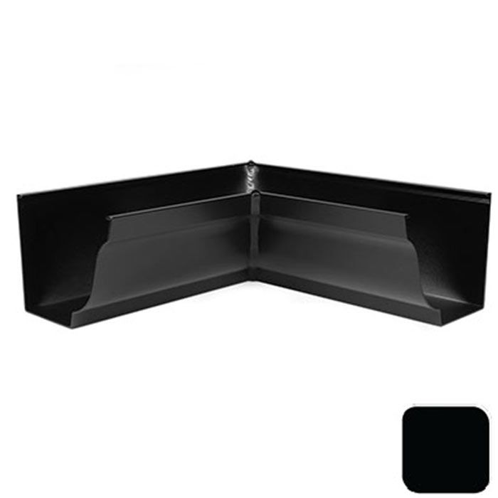 125x100mm SnapFix Aluminium Moulded 90 Degree Internal Gutter Angle - RAL 9005M Matt Black 