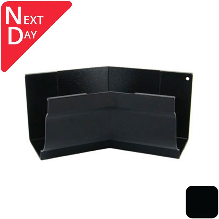 125x100mm SnapIT Aluminium Moulded 135 Degree Internal Gutter Angle - RAL 9005m Matt Black