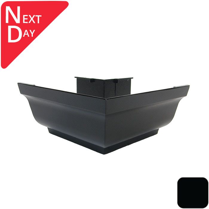 125x100mm SnapIT Aluminium Moulded 90 Degree External Gutter Angle - RAL 9005m Matt Black