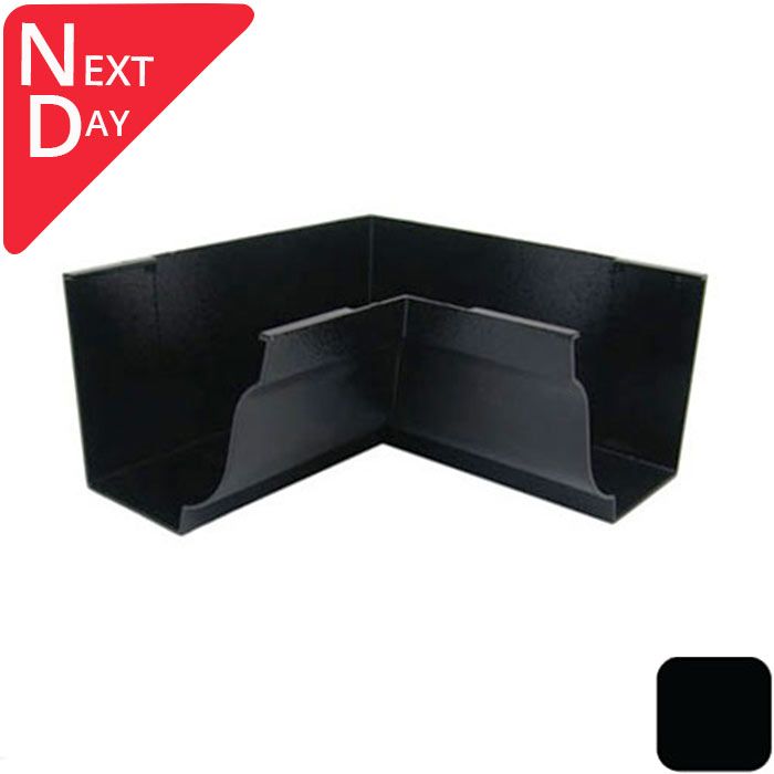 125x100mm SnapIT Aluminium Moulded 90 Degree Internal Gutter Angle - RAL 9005m Matt Black