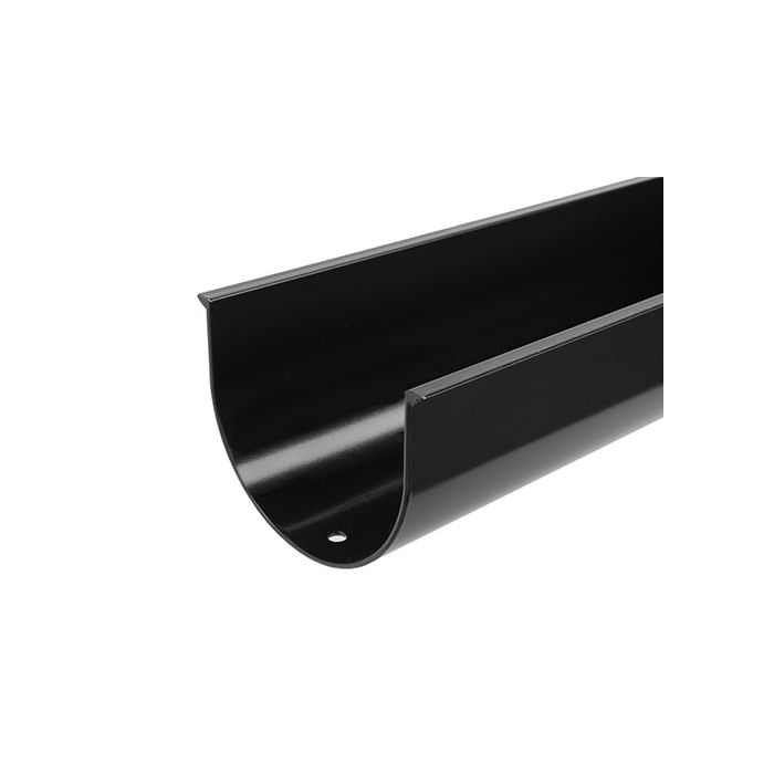 125x90mm D-flow Aluminium 1m Gutter Length - Matt Black