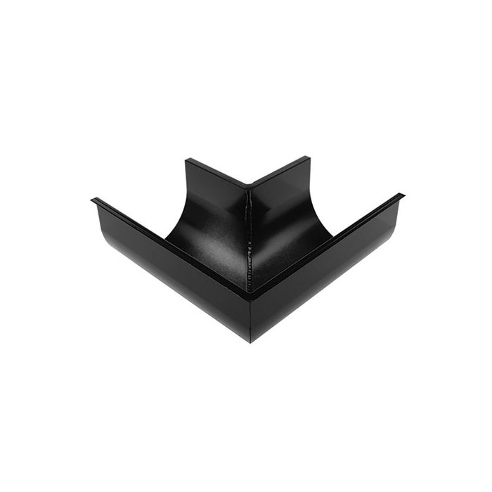 125x90mm D-flow Aluminium 90 Degree Gutter Angle - Matt Black