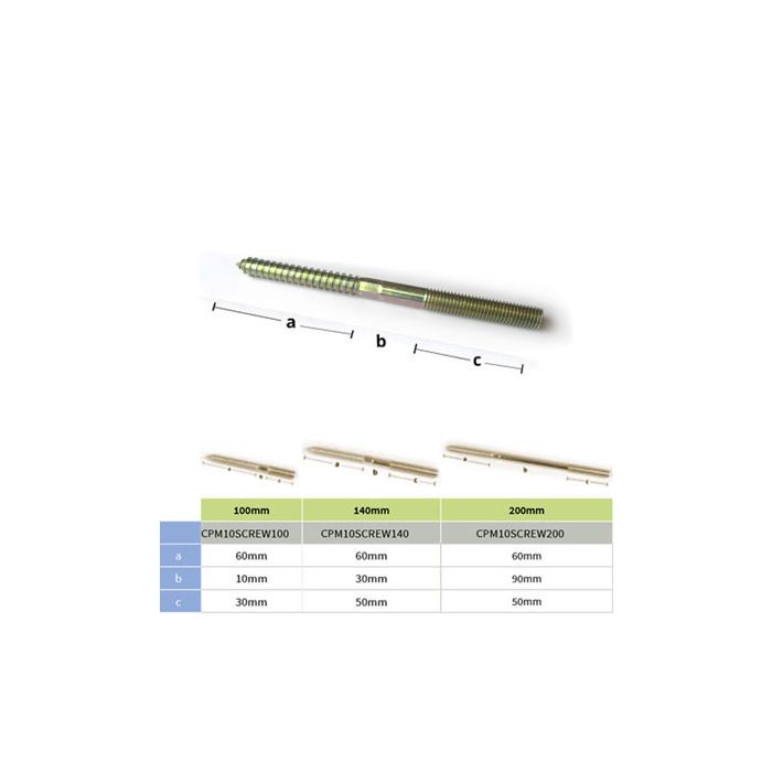 140mm M10 Screw for use with Copper Downpipe Bracket with M10 Boss