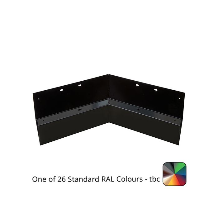 125x100mm Aluminium GX Smooth Box 135 Degree Internal Gutter Angle - One of 26 Standard Matt RAL colours TBC